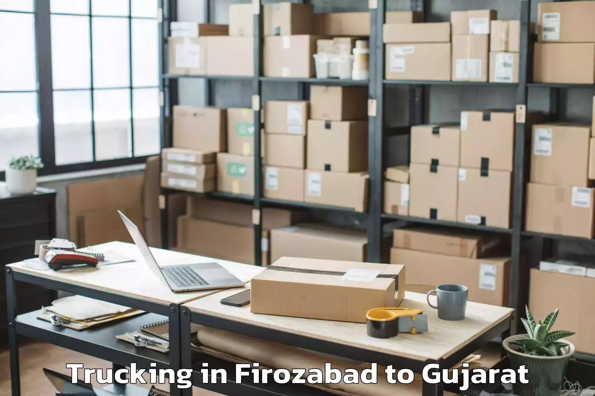 Book Firozabad to Indus University Ahmedabad Trucking Online